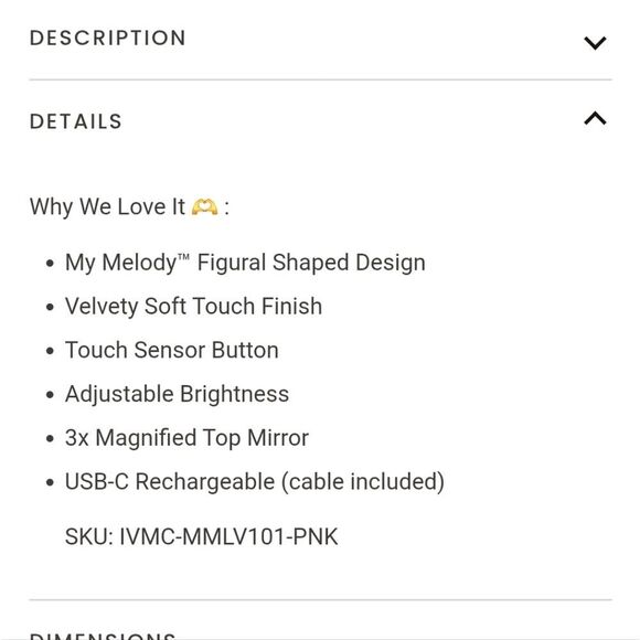 Impressions X My Melody LED Compact Mirror - Picture 9 of 12